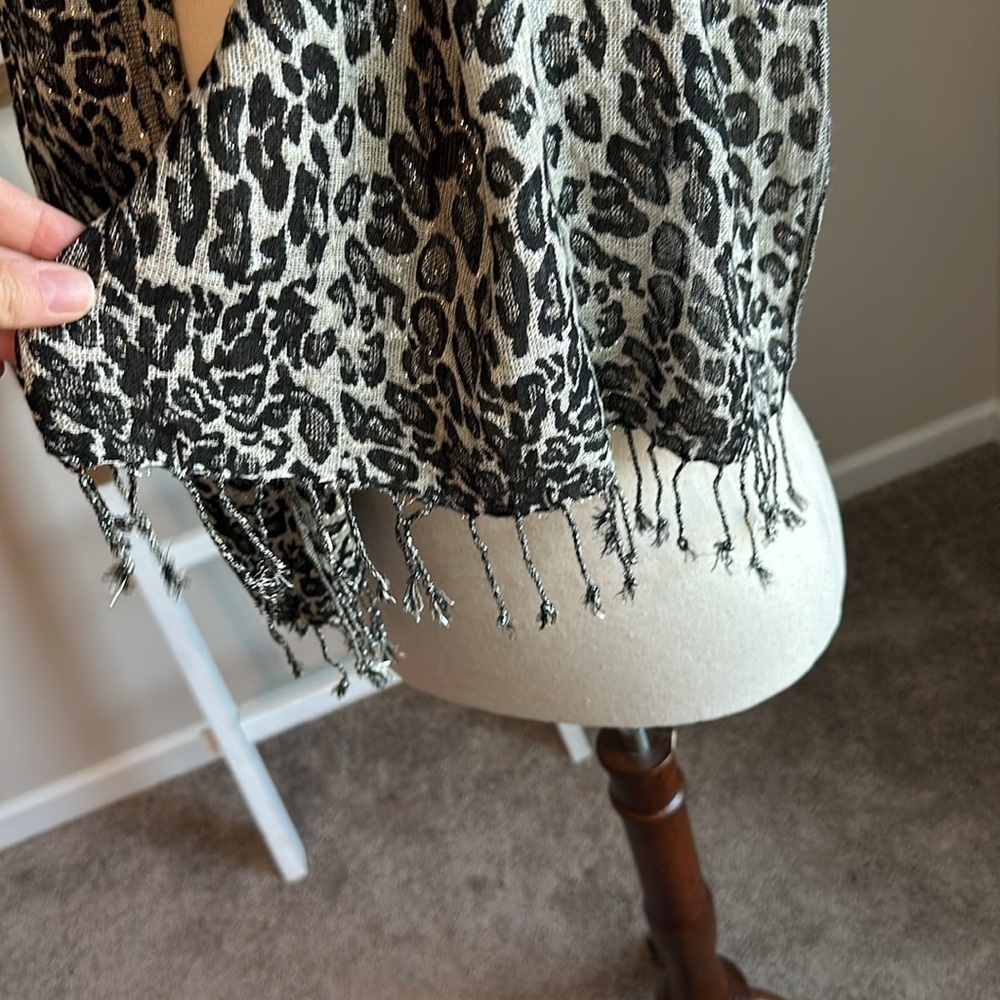 Animal Print Scarf with Fringe - Picture 17 of 17